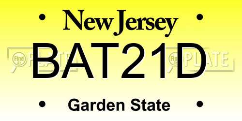 BAT21D New Jersey License Plate
