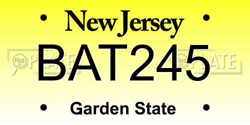 BAT245 New Jersey License Plate