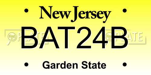 BAT24B New Jersey License Plate