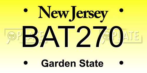 BAT270 New Jersey License Plate