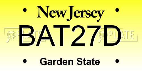 BAT27D New Jersey License Plate