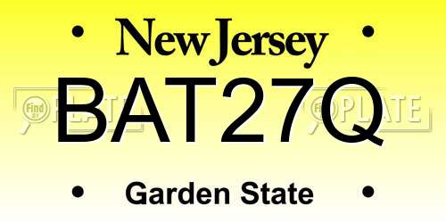 BAT27Q New Jersey License Plate
