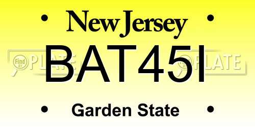BAT45I New Jersey License Plate