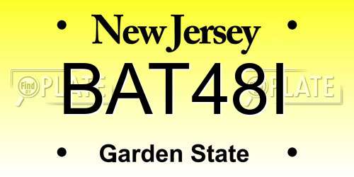 BAT48I New Jersey License Plate