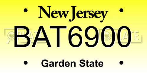 BAT6900 New Jersey License Plate