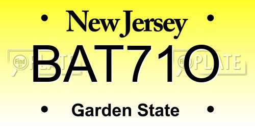 BAT71O New Jersey License Plate