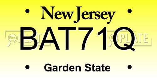 BAT71Q New Jersey License Plate