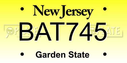 BAT745 New Jersey License Plate