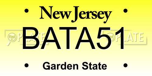 BATA51 New Jersey License Plate