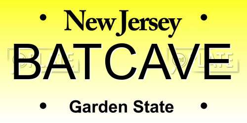 BATCAVE New Jersey License Plate