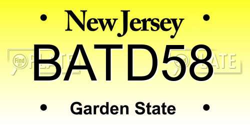 BATD58 New Jersey License Plate