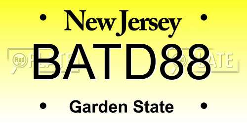 BATD88 New Jersey License Plate