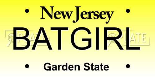 BATGIRL New Jersey License Plate