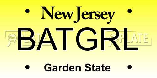 BATGRL New Jersey License Plate