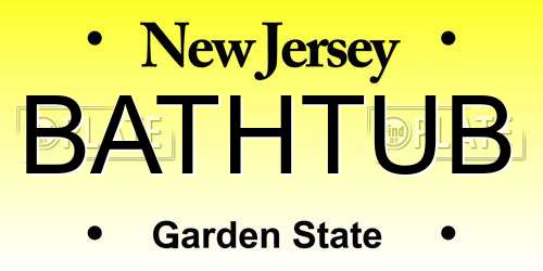 BATHTUB New Jersey License Plate