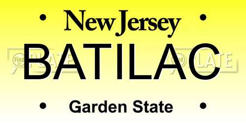 BATILAC New Jersey License Plate