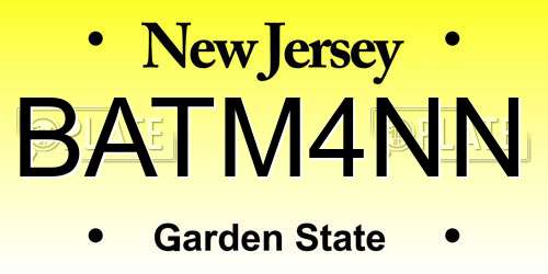 BATM4NN New Jersey License Plate