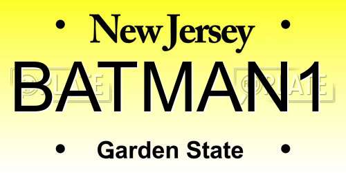 BATMAN1 New Jersey License Plate