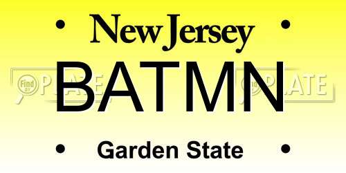 BATMN New Jersey License Plate