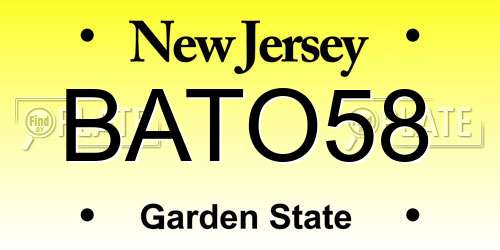 BATO58 New Jersey License Plate