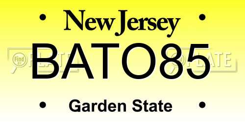 BATO85 New Jersey License Plate