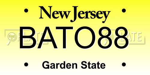 BATO88 New Jersey License Plate