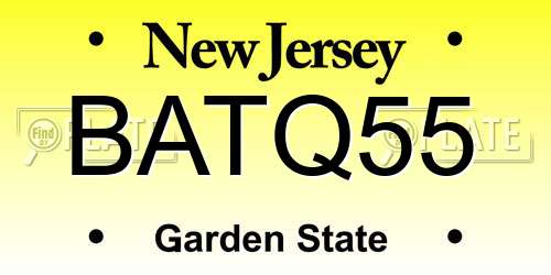 BATQ55 New Jersey License Plate
