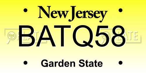 BATQ58 New Jersey License Plate