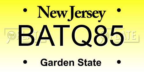 BATQ85 New Jersey License Plate