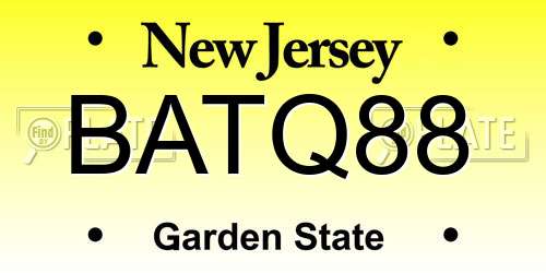 BATQ88 New Jersey License Plate