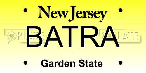 BATRA New Jersey License Plate