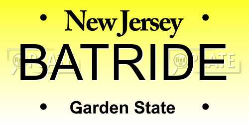 BATRIDE New Jersey License Plate