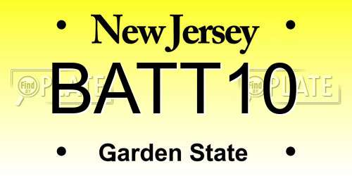 BATT10 New Jersey License Plate