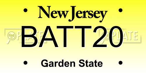 BATT20 New Jersey License Plate