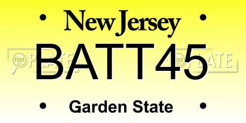 BATT45 New Jersey License Plate
