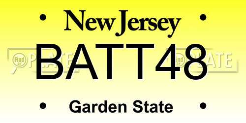 BATT48 New Jersey License Plate