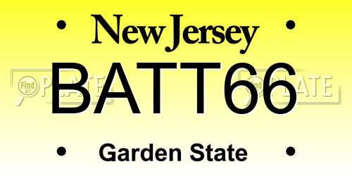BATT66 New Jersey License Plate