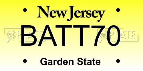 BATT70 New Jersey License Plate