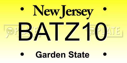 BATZ10 New Jersey License Plate