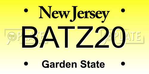 BATZ20 New Jersey License Plate