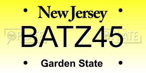 BATZ45 New Jersey License Plate