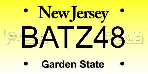 BATZ48 New Jersey License Plate