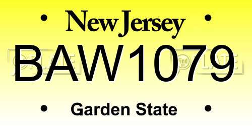 BAW1079 New Jersey License Plate