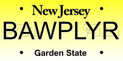 BAWPLYR New Jersey License Plate