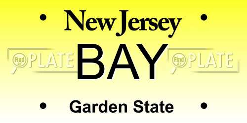 BAY New Jersey License Plate
