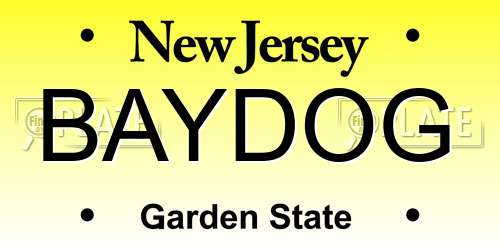 BAYDOG New Jersey License Plate