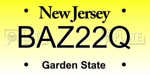 BAZ22Q New Jersey License Plate