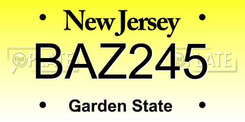 BAZ245 New Jersey License Plate