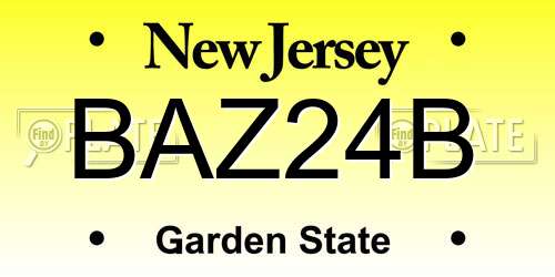 BAZ24B New Jersey License Plate