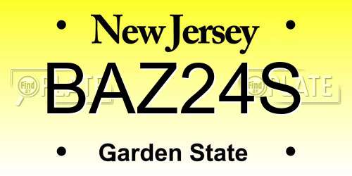 BAZ24S New Jersey License Plate